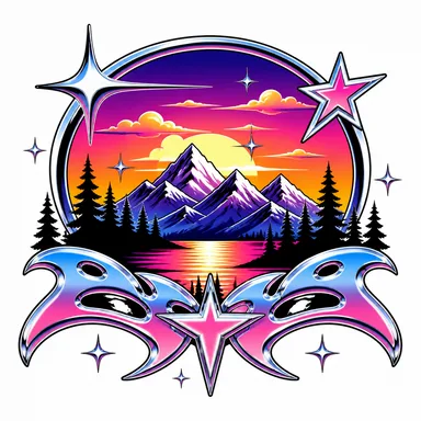 Example T-shirt design in the Y2K style